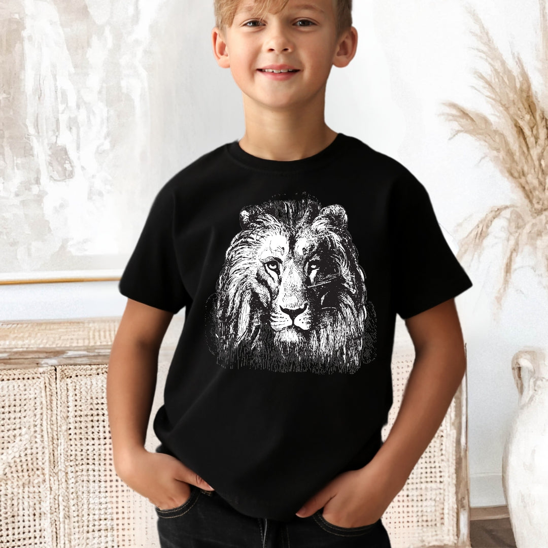 Tricou Copii Leu alb